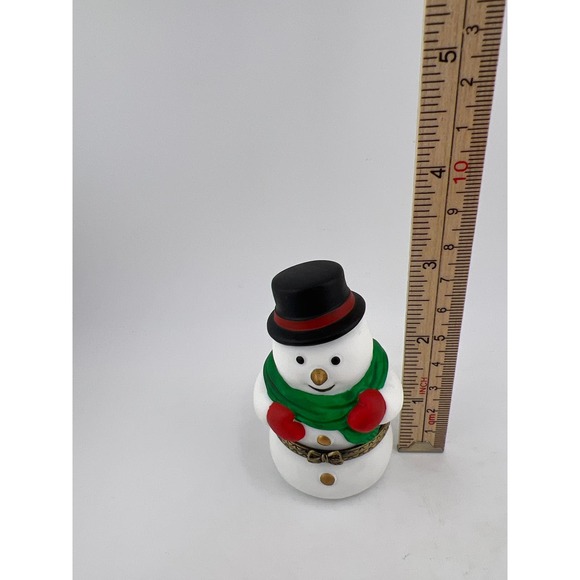 Hinged Snowman‎ Trinket Box Small Decoration Deco Gift Vintage - Picture 6 of 9